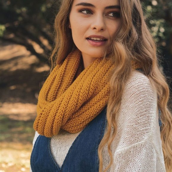 Classic Rib Knit Infinity Scarf - Picture 5 of 9